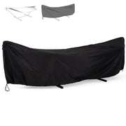 SUNCREAT front view of cover protecting hammock stand, shows full-coverage benefit