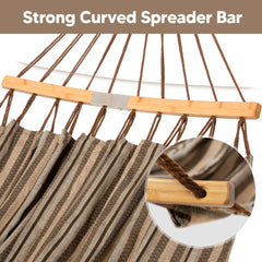 SUNCREAT curved spreader bar detail with marine varnish showing weather resistance