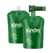 SUNDAY front packaging showing two-pouch kit and coverage benefit