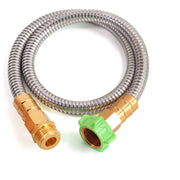 Sunifier front view of 3 ft metal garden hose leader shows compact, durable design