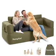 SUNNYFEEL front view inflated couch showing roomy seating and support