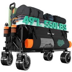 SUNNYFEEL front view showing full 49 inch load area and stability