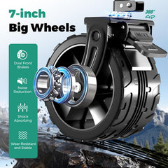 SUNNYFEEL large 7x4 all-terrain wheels for smooth rolling