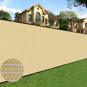 Sunnyglade front view of sand privacy screen packaging with clear sizing