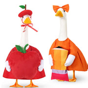 Sunnymove front view pair showing pencil and apple designs for cheerful curb appeal