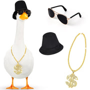 Sunnymove porch goose front view showing full black hip hop outfit and curb appeal