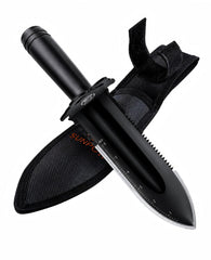 SUNPOW shovel front view showing full blade and handle, durable design benefit