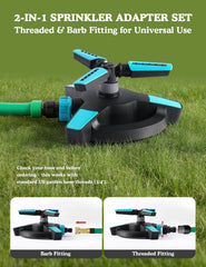 SUNTHX close-up of three-arm rotor delivering even water coverage