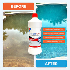 Superpool back label with directions and dosing for safe use