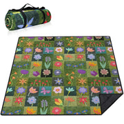 Supfitness front view of folded blanket showing carry handle and compact size for travel