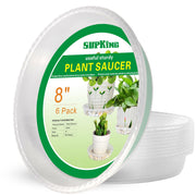 SupKing clear saucer front view shows sturdy rim and clean look protecting surfaces
