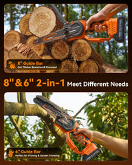 Supstable showing separate 6 inch and 8 inch guide bars for versatile cutting lengths