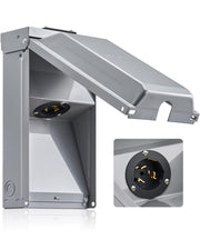 SURAIELEC front view inlet box showing secure weatherproof cover and easy access