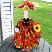 Suzile porch goose front view showing full autumn outfit and curb appeal