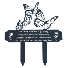 SWEEARTH front view of grave marker showing elegant butterfly and verse, adds dignified remembrance