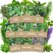 SWEET YARDS front packaging showing ten organic seed packs and benefits