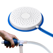 Swimline cover pump front view showing compact design and ease