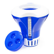 Swimline front view of floating tablet dispenser showing stable float and brand