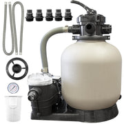 Swimline front view showing complete sand filter pump package and easy installation