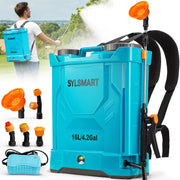 Sylsmart front view of backpack sprayer showing compact footprint and easy fill
