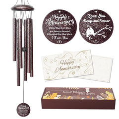 Synhonty front view of anniversary wind chime showcasing elegant packaging and gift-ready presentation