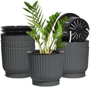 T4U front view of 6-pack gray planters showing modern design and space-saving benefit