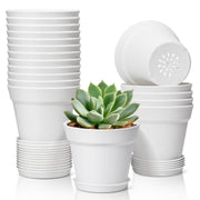 T4U front view of 18-pack white 4-inch pots showing neat uniform set and compact advantage