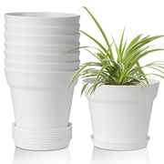 T4U front view of eight white 6-inch pots showing clean modern styling and easy grouping