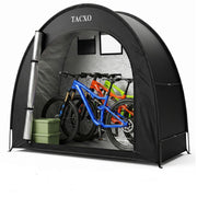 TACXO front view showing shelter protecting multiple bikes for tidy storage