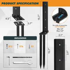 TANIVO dual pointed ground spikes penetrating soil for deep stable anchoring