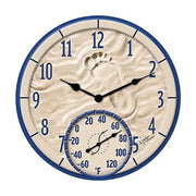 Taylor front view of 14-inch coastal clock highlighting readable face and design