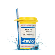 Taylor front label of 10g DPD powder showing product name and part number