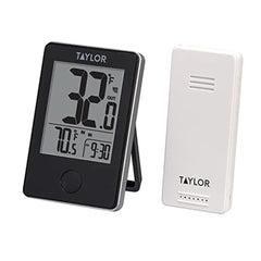 Taylor front display showing indoor and outdoor temperatures and clock, fast reference