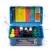 Taylor front packaging showing complete pool test kit and professional accuracy