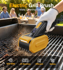 TAZENI closeup of dual rotating brush heads for faster grease removal
