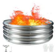 TBMLC front view of 36-inch galvanized fire ring showing sturdy containment and safety