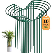 TCBWFY front view of ten green plant support rings, shows full pack benefit