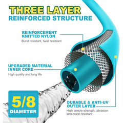tckoasis long hose stretched across lawn, reach advantage for large yards