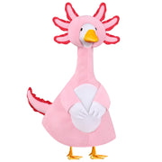Teeanzo front view of pink axolotl goose outfit adding charm