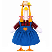 Teeanzo porch goose front view showing full autumn outfit and festive appeal