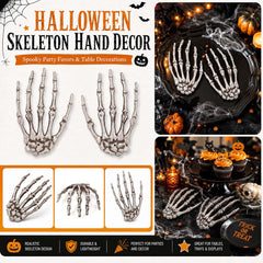 Teemico hands mounted on a door creating a creepy welcome for trick-or-treaters