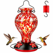 Tegarbed front view red polka dots showcasing colorful feeder and curb appeal