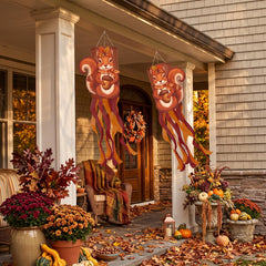 Tegeme windsock hung on porch adding curb appeal and color