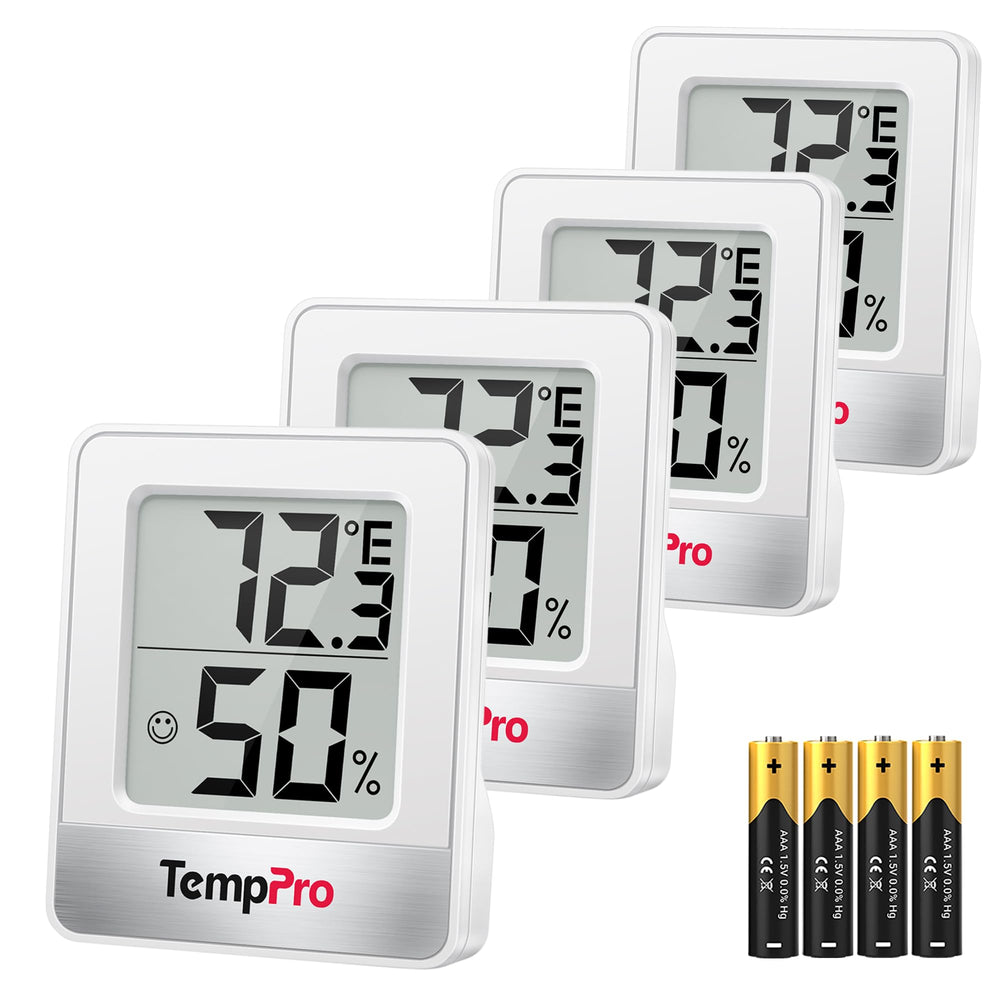 TempPro TP49 front display showing temperature humidity and comfort icon for fast readings
