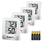 TempPro TP49 front display showing temperature humidity and comfort icon for fast readings