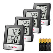 TempPro TP49 front display showing temperature and humidity for quick checks