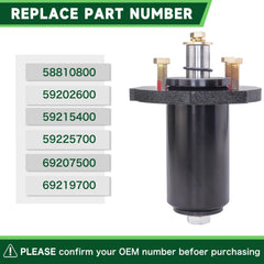 TENGMUJX spindle top showing mounting holes for correct deck alignment benefit