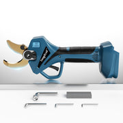 TengXcel pruner front view showing compact design and Makita battery slot benefit