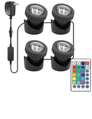 TENSUL front view of four packed pond lights showing set benefit