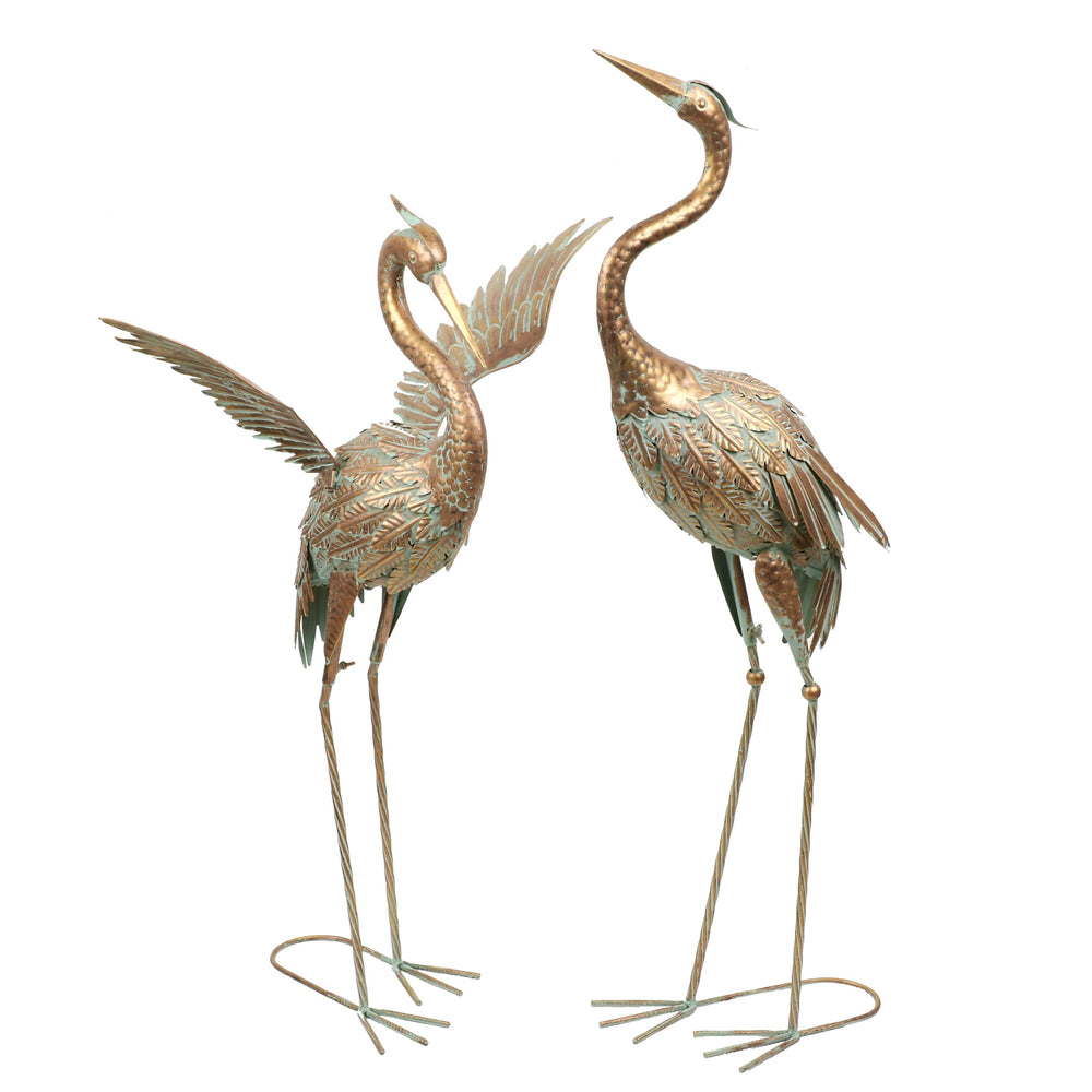 TERESA'S COLLECTIONS front view heron statues showing height and elegant pose